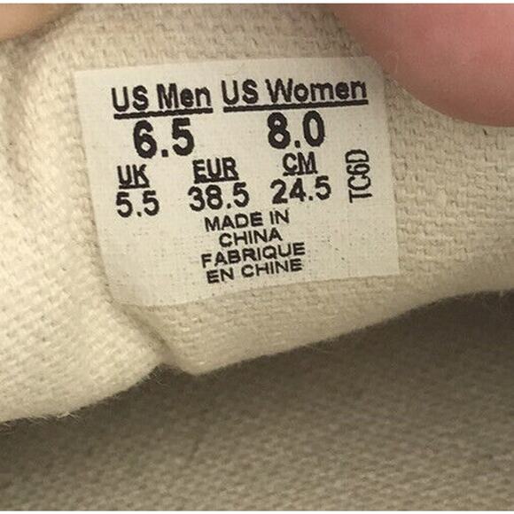 Vans Low Top Canvas Sneakers Lace Up Black White Striped Mens 6.5 Womens 8 - Picture 12 of 12